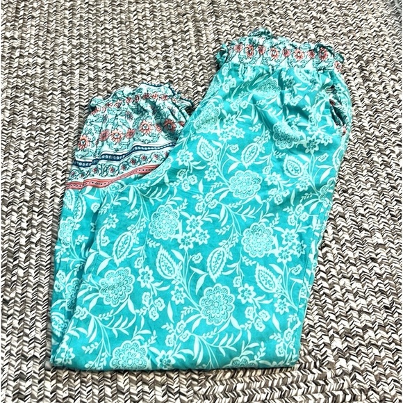 ⭐️Beachcomber,We Love Fashion, Pants,Turquoise,POCKETS,Drawstring Waist,Size L - Picture 4 of 11